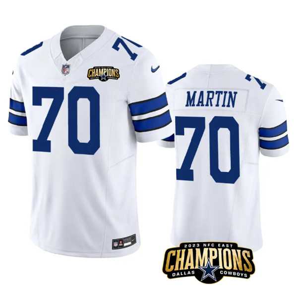 Men & Women & Youth Dallas Cowboys #70 Zack Martin White 2023 F.U.S.E. NFC East Champions Patch Stitched Jersey
